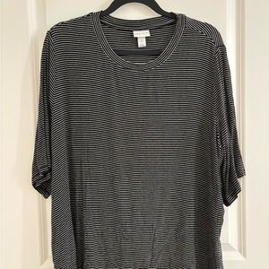 Ava & Viv Black and White Striped Women's Top